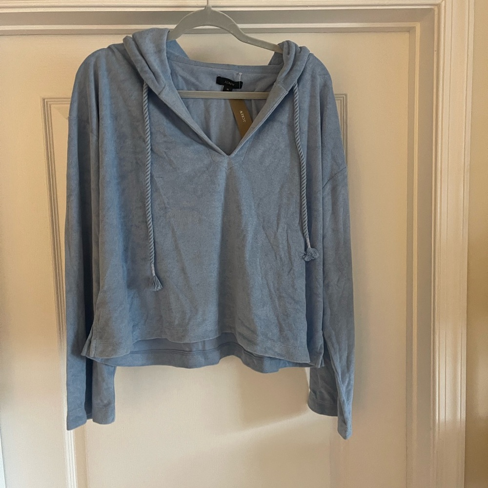 NWT j. Crew terry crop hoodie